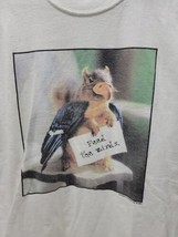 Vintage 2001 Men’s Feed The Birds Funny Squirrel Shirt Size Medium Hanes - $10.89
