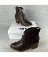 Sonoma Western Cowboy Boots Womens Size 8 Faux Leather￼ Block Heel Booti... - $43.87