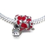 Red Enamel Snake Threaded European Charm Bead 925 Sterling Silver - Euro... - $39.99
