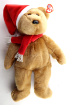 Ty Beanie Buddy 1997 Holiday Bear Teddy Santa Hat Christmas Xmas Scarf Plush 14" - $7.95