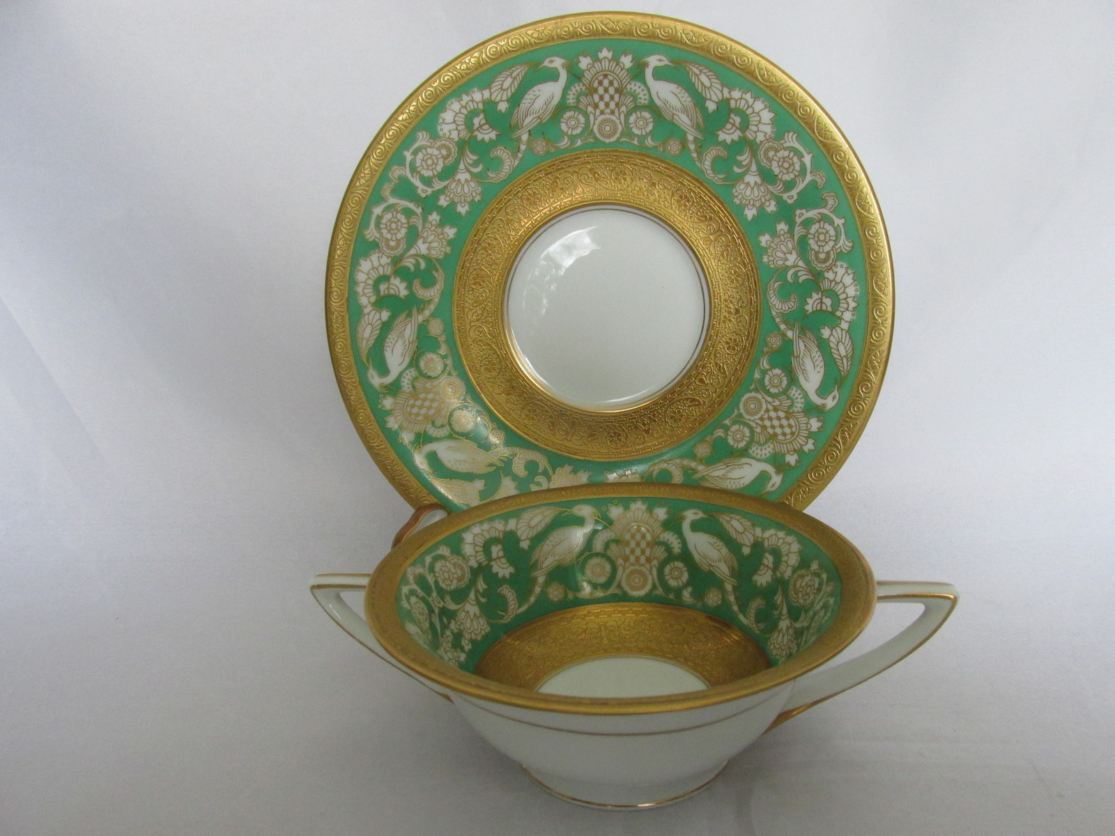 Vintage Rosenthal Bone China Double Handled Cream Soup Cup & Saucer