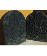 Wood Wooden 7&quot;x5&quot; Bookends hand carved Oak 19th Victorian or 20th Arts &amp;... - $38.24