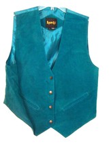 Sz L - Learsi Green 100% Genuine Suede Leather Vest  Size Large - £31.69 GBP