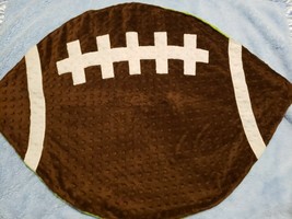 Mud Pie Football Security Blanket Lovey Brown Green Bumpy Minky Dot  - $17.79