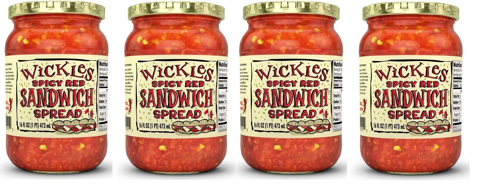 Wickles Spicy Red Sandwich Spread, 16 OZ (Pack 4) Pack 4 Condiments