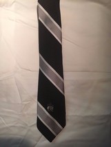 Vintage Oleg Cassini Men&#39;s Designer Necktie ~ Black / White / Silver For... - $32.55