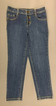 NWT Crazy 8 Adjustable Waist Girls Size 7 Buttoned Hooked Denim Jeans C8... - $9.99