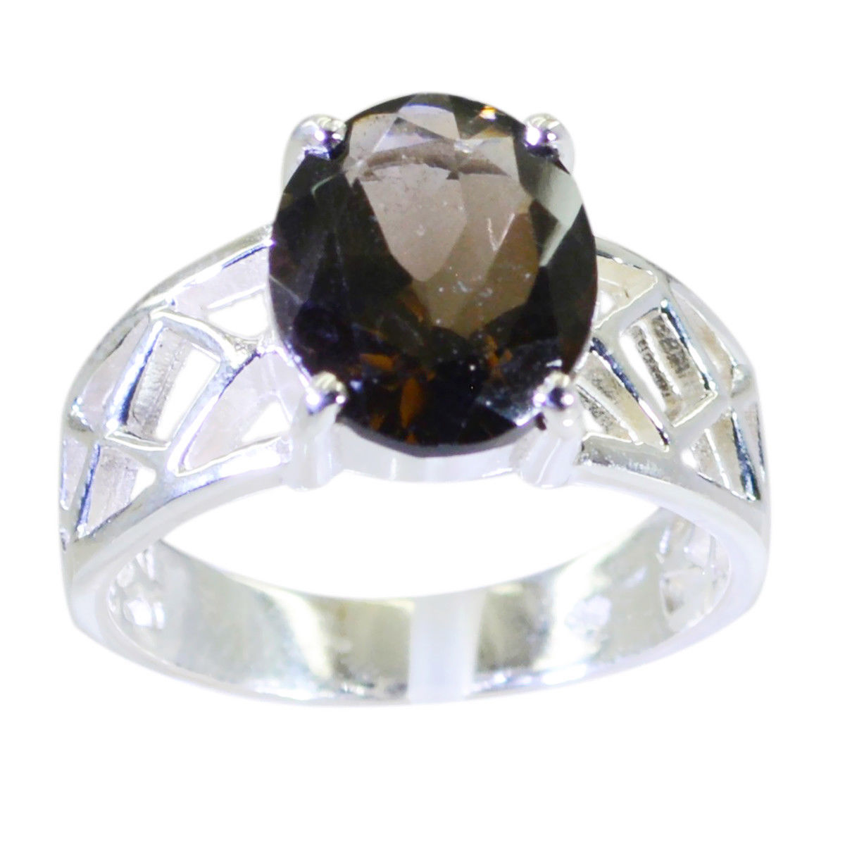 refined Smoky Quartz Gemstone 925 Silver Ring wholesale gift AU Fine