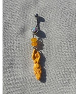 Yellow Goddess Gemstone Belly Button Ring Jewelry - Surgical Steel Prong... - $16.99