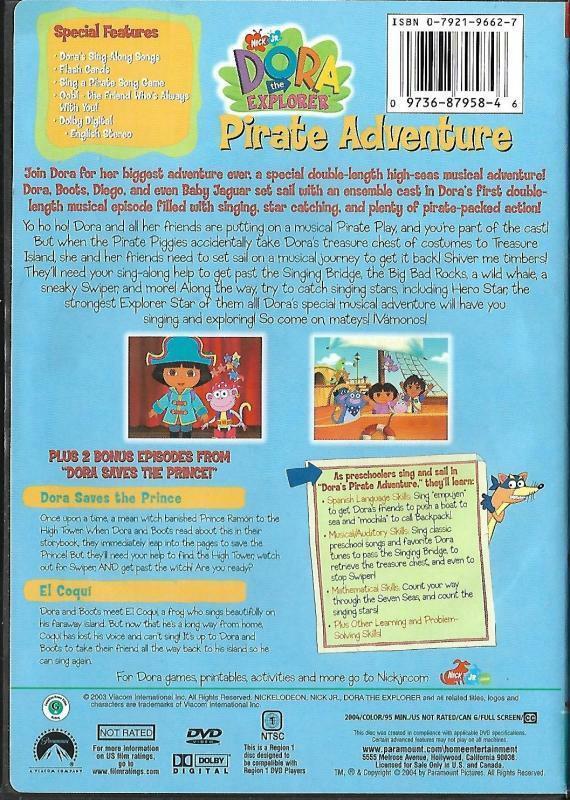 Dora the Explorer 3 DVDs Cowgirl Dora & Pirate Adventure We're A Team ...