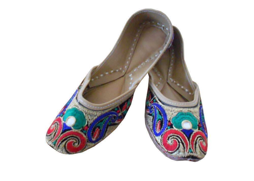 Women Shoes Mojari Indian Ethnic Leather Flip-Flops Handmade Jutties US ...
