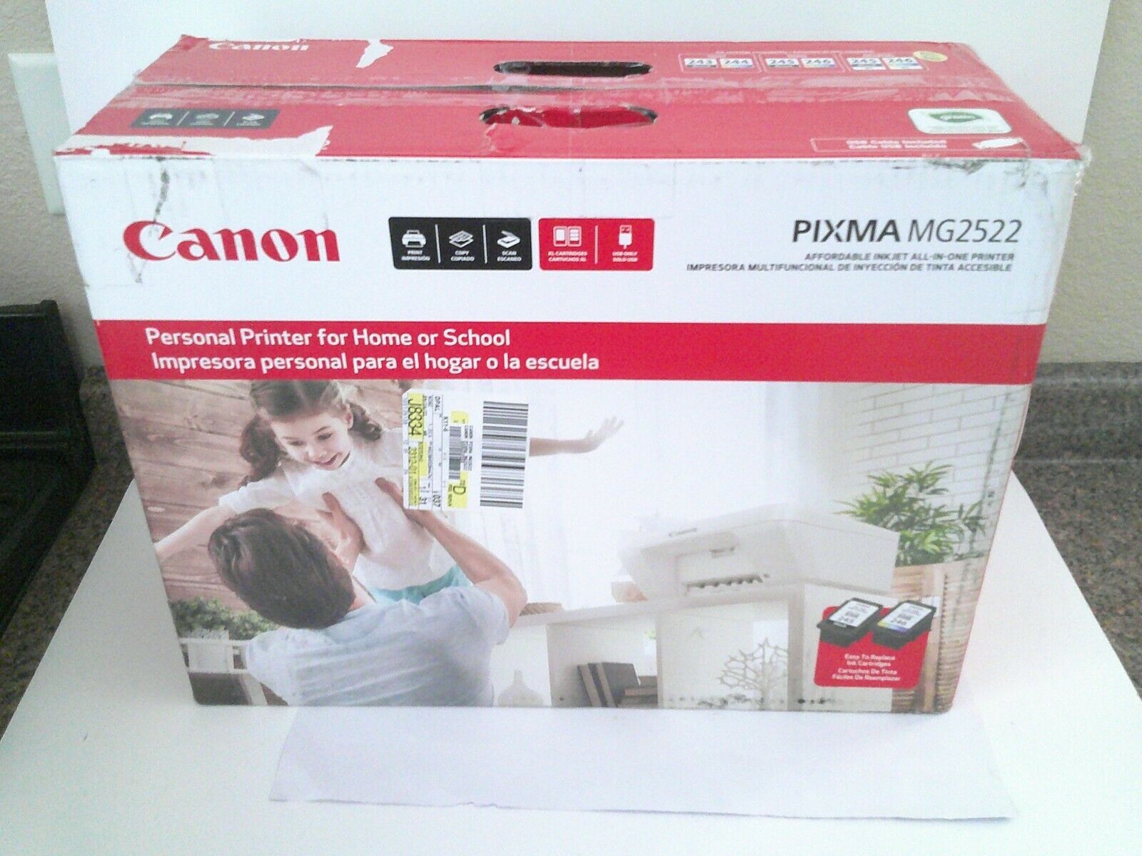 Canon PIXMA MG2522 Wired All-in-One Color Inkjet Printer-INK &amp; CABLE ...
