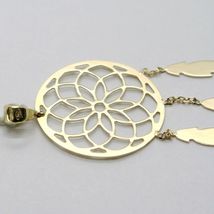 18K YELLOW GOLD DREAMCATCHER PENDANT, FEATHER, MADE IN ITALY, 1.8 INCHES, 45 MM image 4