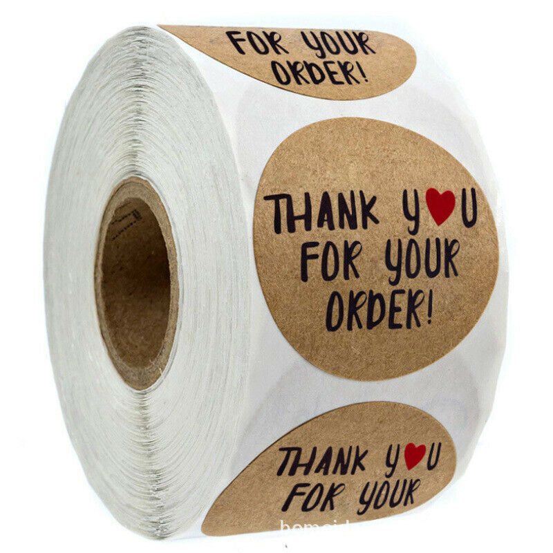THANK YOU Stickers Thank You for Your Business 1 inch Circle Labels 500  Pack