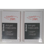 Lot of 2 Oxford Dot Grid Index Cards - Dot Grid - 3&quot; x 5&quot; - Red Edges 50... - $12.99