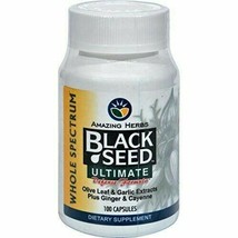 NEW Amazing Herbs Black Seed Ultimate with Garlic Ginger Cayenne Capsules 100 ct - $20.28