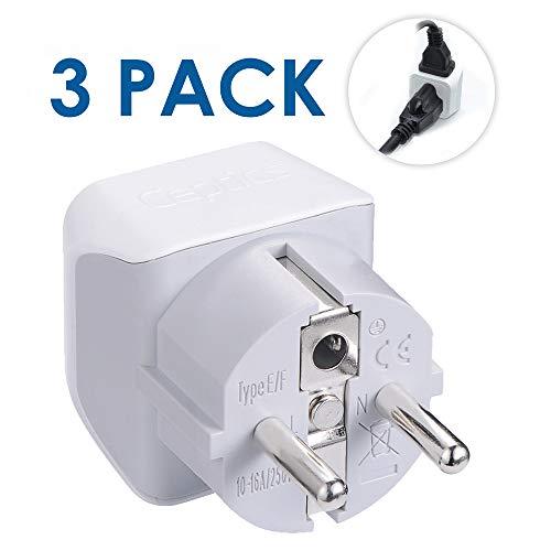 Belgium, Finland, Spain Travel Adapter Plug by Ceptics Type E/F