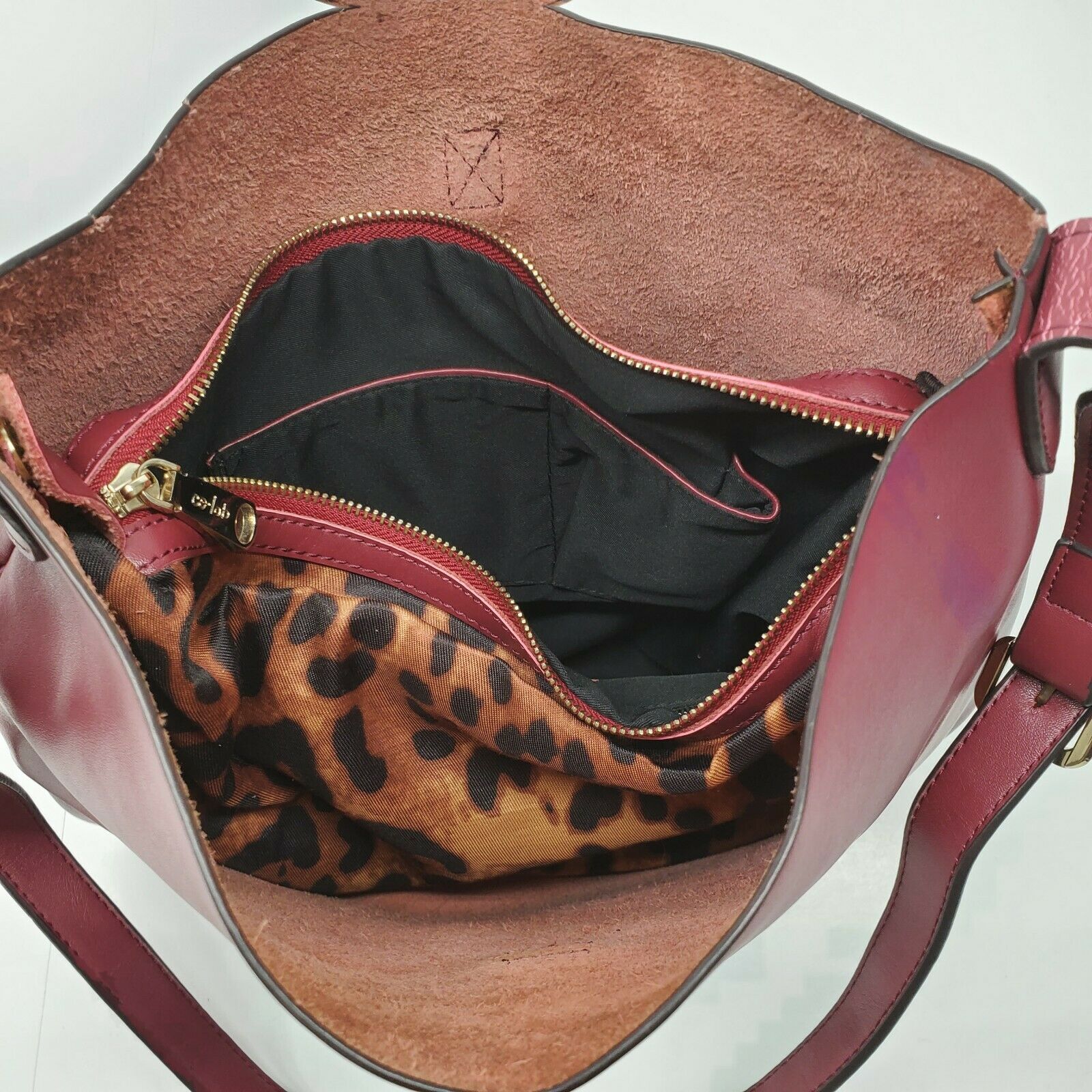 CoLab COLAB Christopher Kon Tote Bag Red Leather Handbag Purse Satchel