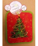 Set of 2 Jumbo Pot Holders (7&quot; x 8&quot;) WINTER, CHRISTMAS DECORATED TREE ON... - $8.90