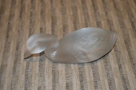 Baccarat Crystal Duck Mallard Figurine Paperweight, Signed, Frosted - $45.00