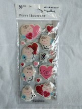 Vintage Package Puffy Stickeroni Hallmark Valentine's Day Theme Cupid Stickers - $8.89