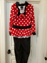 Disney Minnie Mouse Size Medium Hoodie One Piece Zip-Up Pajamas Costume - $19.80