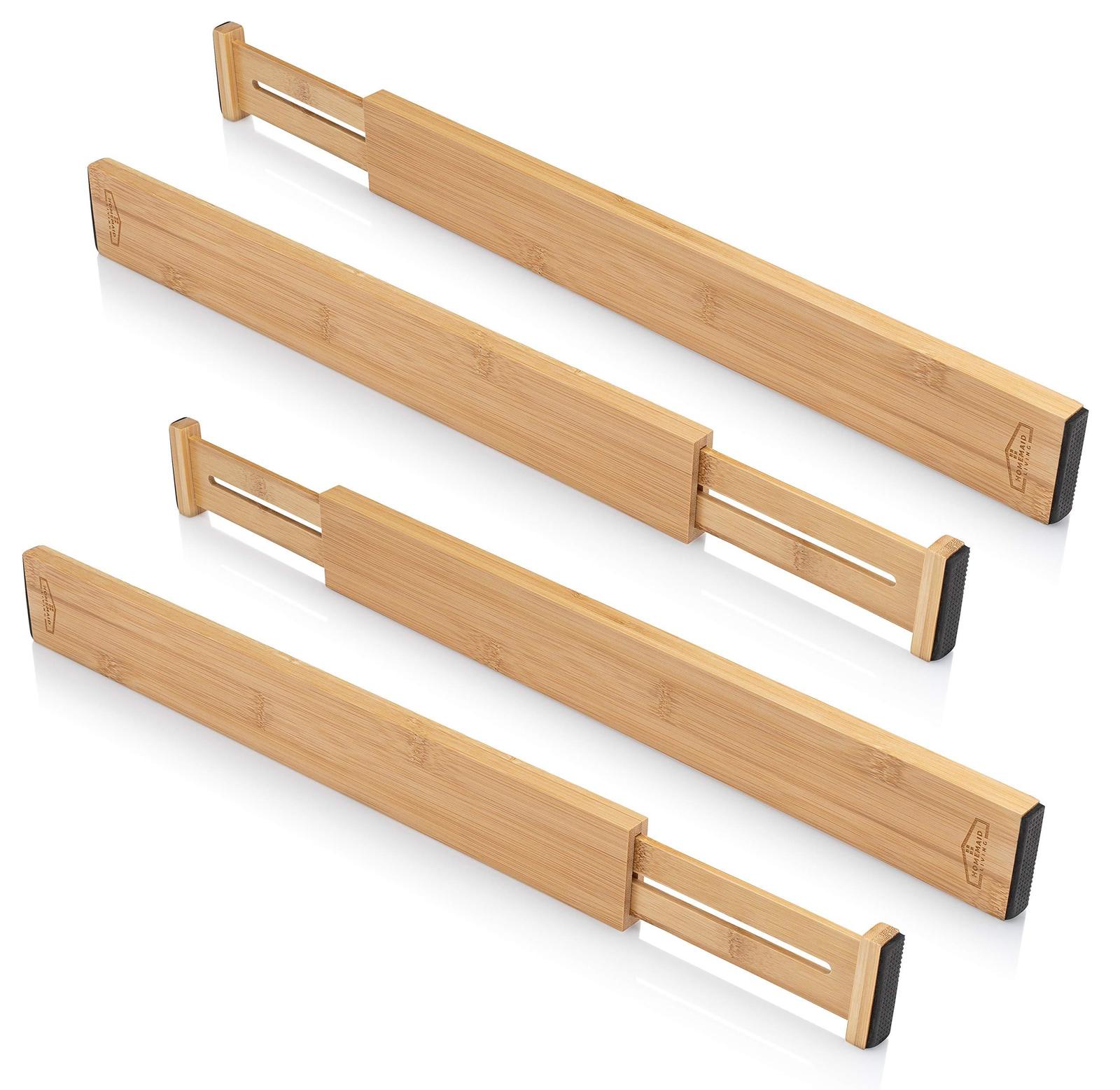 Homemaid Living Bamboo Drawer Dividers Adjustable & Expandable