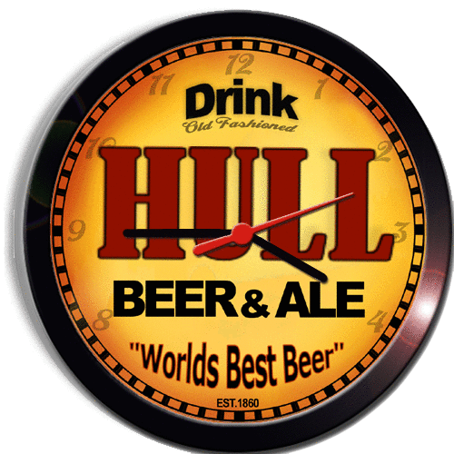 HULL BEER and ALE BREWERY CERVEZA WALL CLOCK - $29.99