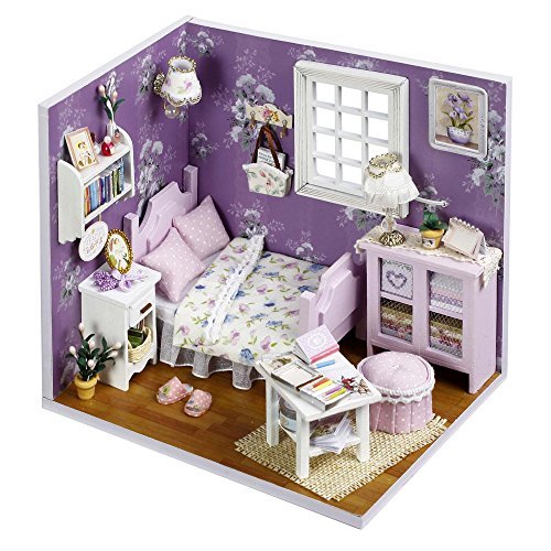 Flever Dollhouse Miniature DIY House Kit Creative Room With Furniture ...