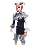 Creepy Scary Halloween Black &amp; White Adult Mens Clown Costume &amp; Mask - J... - $44.99