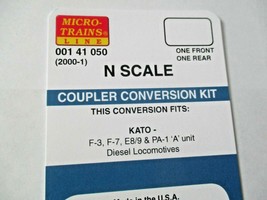Micro-Trains Stock # 00141050 (2000-1) Coupler Conversion Kit Kato F-3, F-7, (N) image 1