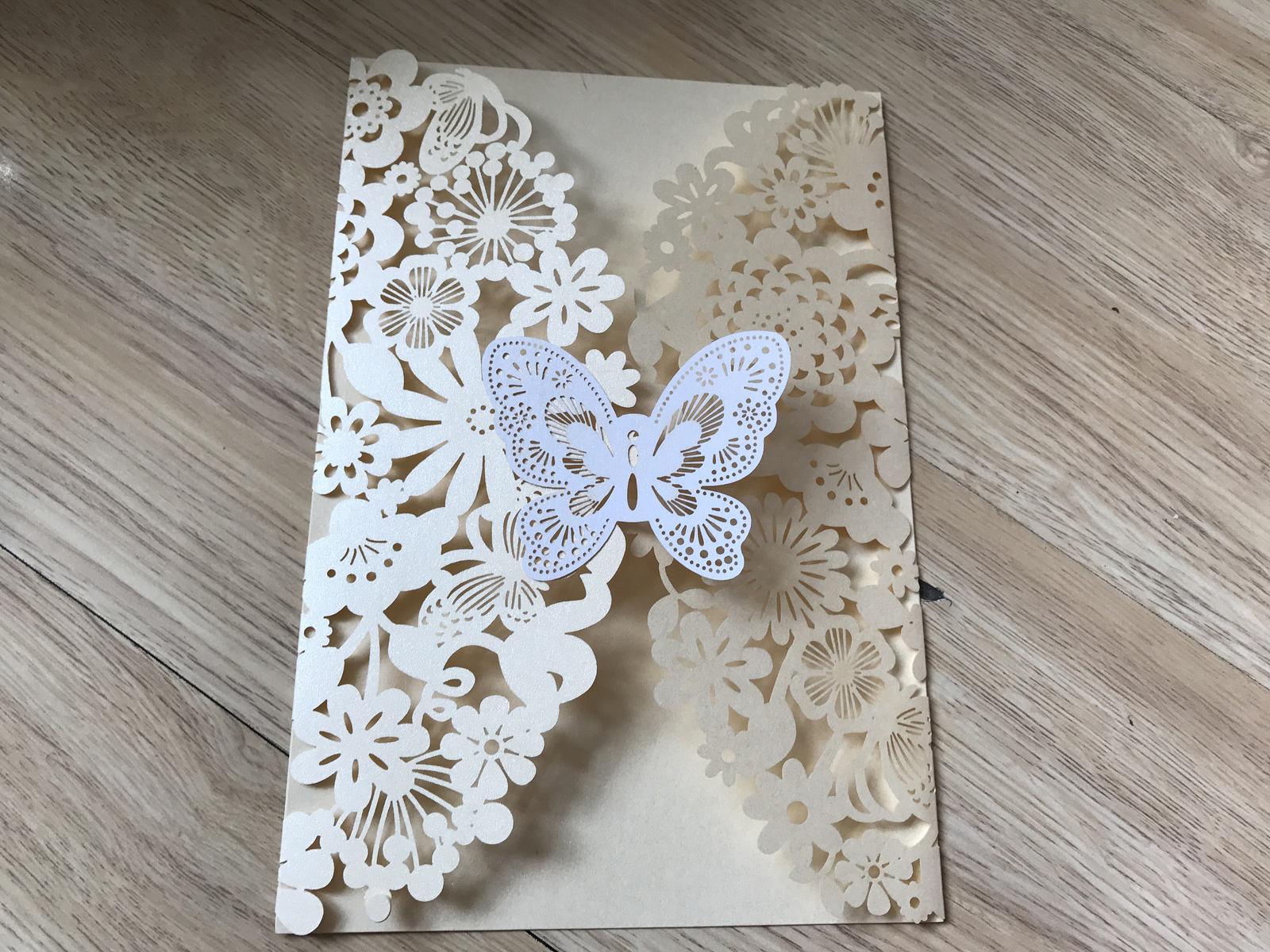 50pcs Butterfly Personalised Laser Cut Wedding Cards,Birthday Invitations,Invite