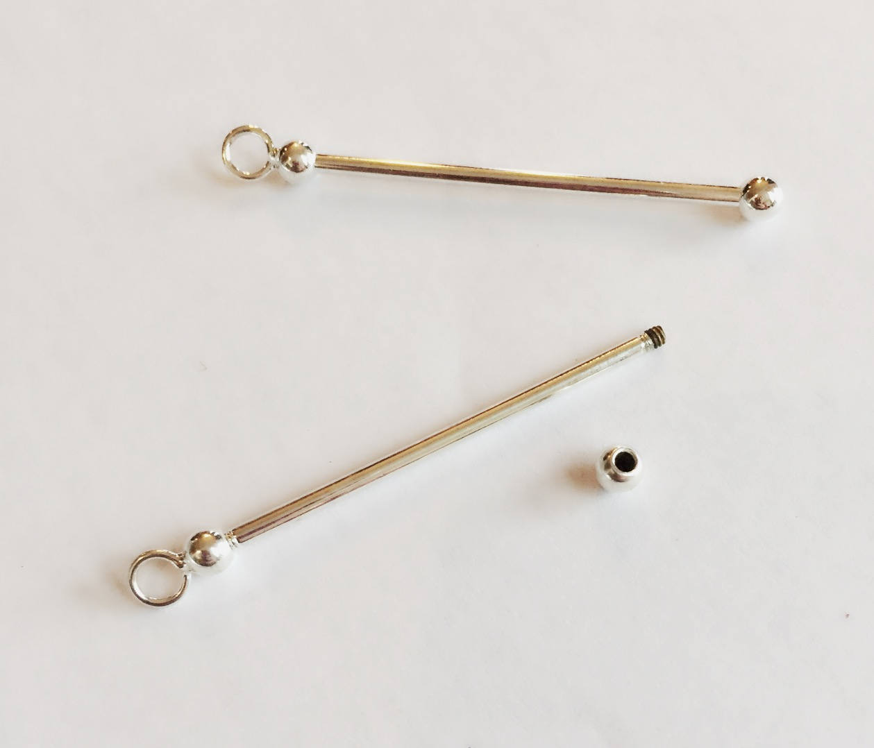 Stainless Steel Beadable Pendant Bar / 2" Bead Bar / Large Hole Bead