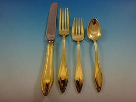 Mary Chilton Gold by Towle Sterling Silver Flatware Set For 6 Service Vermeil - $2,079.00