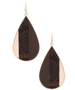 Teardrop Color Block Faux/Leather Earrings - $17.99