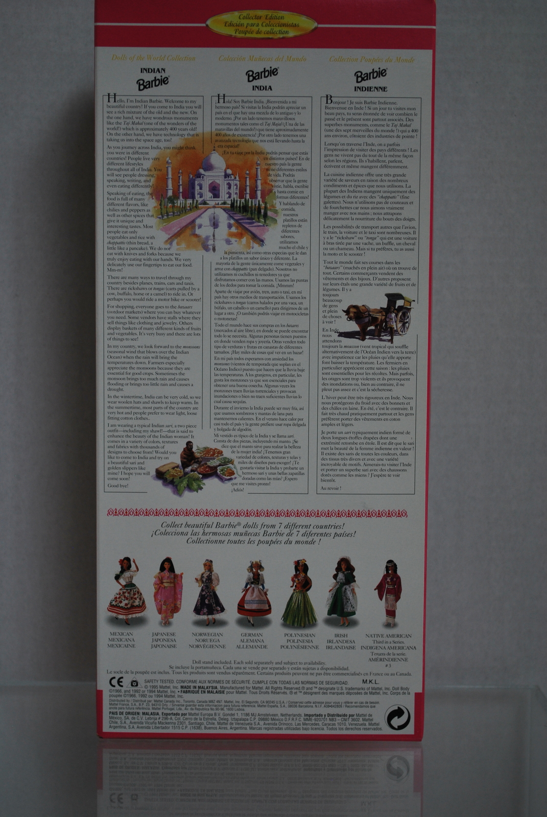 Indian Barbie Collector Edition Dolls Of The World 14451 Nrfb C1995 Dolls Of The World 7016