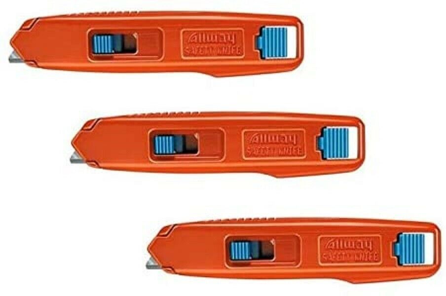 NEW 3 Allway Tools Aluminum Safety Box cutter Knive w/ 6 Blades SRKB6 free s&h Knives & Cutters