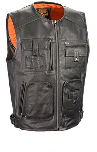 Black, XX-Large Milwaukee Mens Slash Pocket Leather Chaps