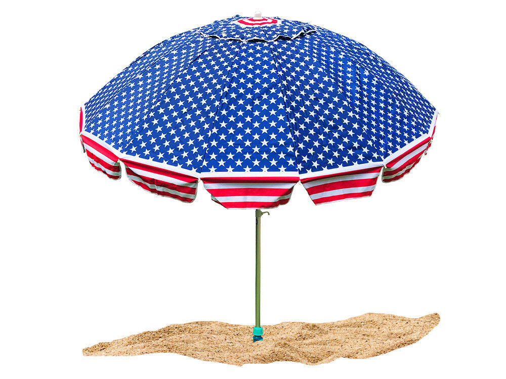 8 feet Beach Umbrella, High Wind Resistant, Adjustable, Lightweight, UV