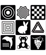 Black White Flash Cards For Babies 20 Cards 40 Pages 8.4&#39;&#39; X 8.4&#39;&#39; High ... - $25.99