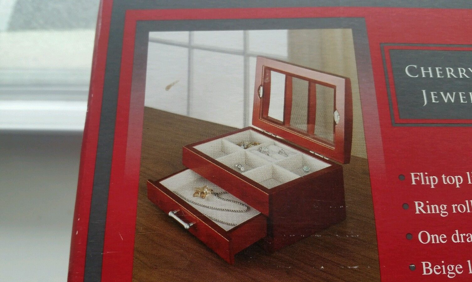 Cherry Finish Jewelry Box Jewelry Boxes