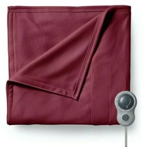 Sunbeam Full Size Electric Fleece Heated Garnet Blanket With Removable Cord - $69.29