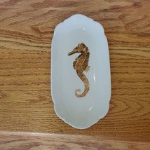Ceramic Trinket Dish with Seahorse, Cracker Barrel, Coastal Beach Decor, Butter image 5