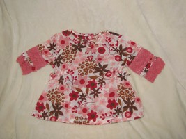 Baby Girl/Doll Infant 0-3 Month Janie and Jack 2006 Pink Brown Flower Ca... - $14.84