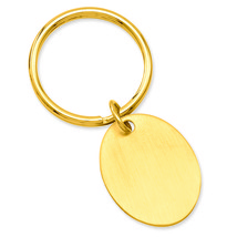 Non Metal Gold-Plated Kelly Waters Satin Oval Key Ring [Gp3777] - $33.78