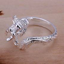 Unisex Fashion Jewelry 925 Sterling Silver Plated Dragon Ring Size 8 R054 image 3