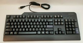 Lenovo KB1021 USB Keyboard Tested Working Clicky Keys Flip Feet Black Notched - $17.41