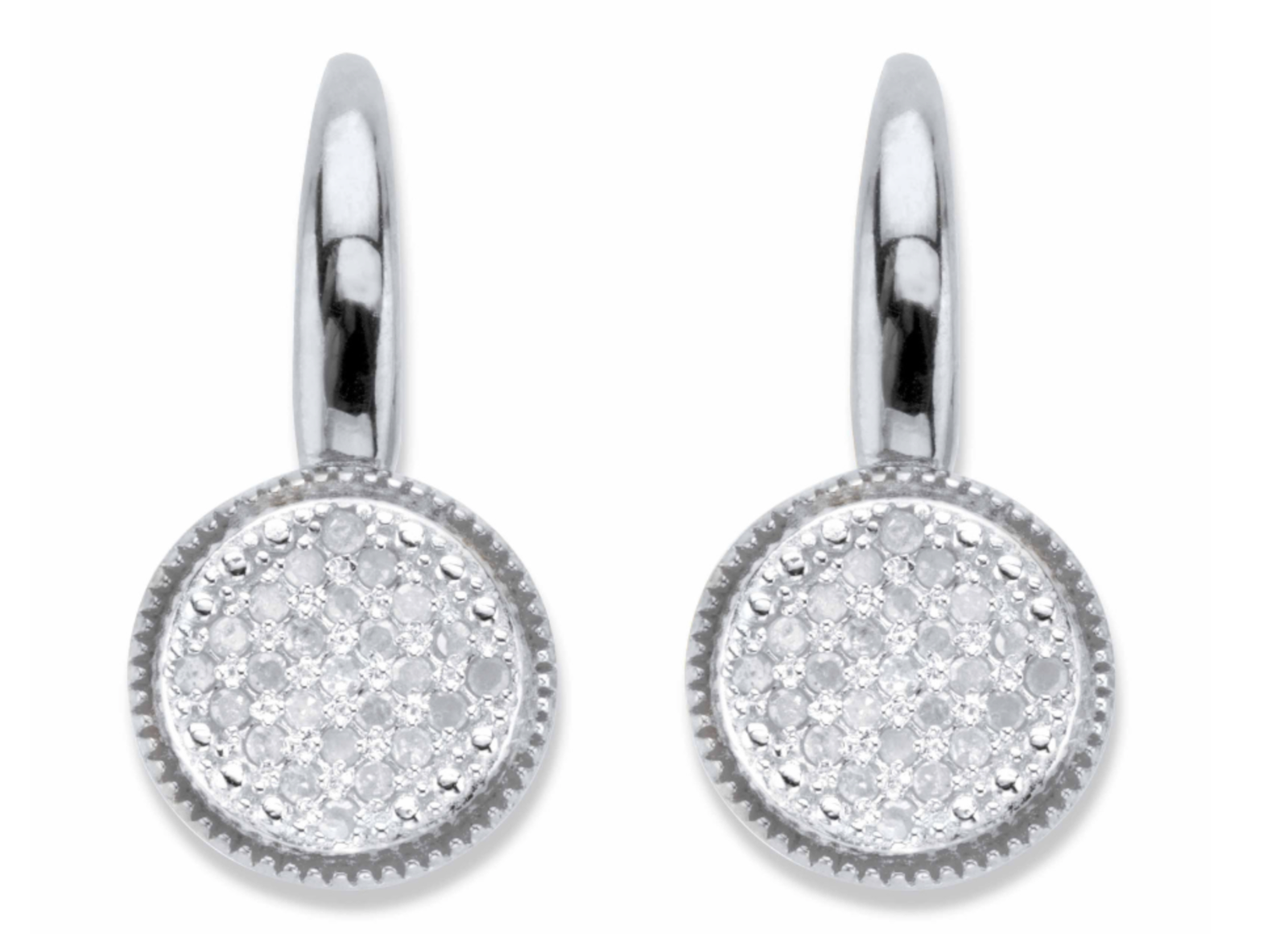 Primary image for ROUND DIAMOND TWO TONE  CLUSTER PLATINUM STERLING SILVER STUD EARRINGS