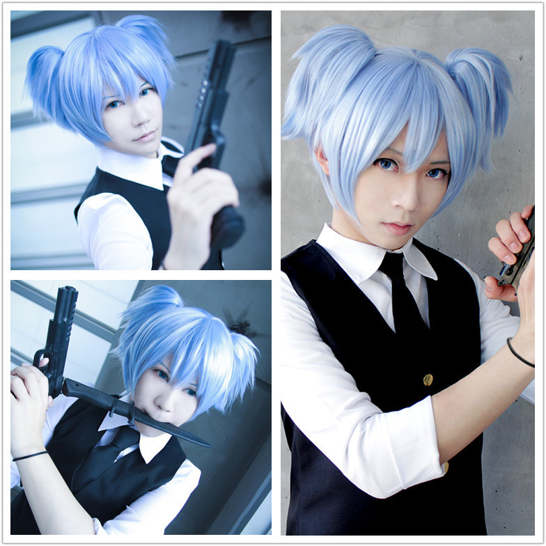 Short Ice Blue Pigtails Cosplay Wig Shiota And 50 Similar Items