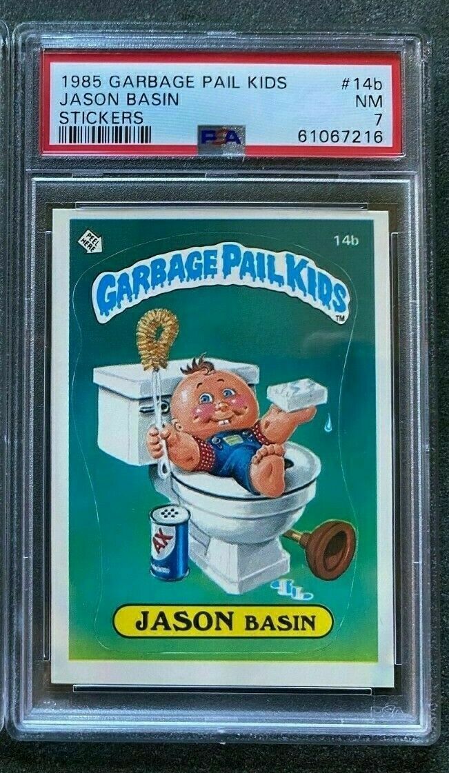 1985 Topps Garbage Pail Kids Series 1 Jason Basin #14b Psa 7 Graded Gpk 